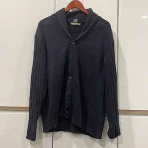 Men’s blue button down cardigan